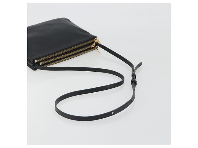 Céline Borsa a tracolla CELINE Trio in pelle nera e oro Auth 195660 Nero D'oro - vista 7