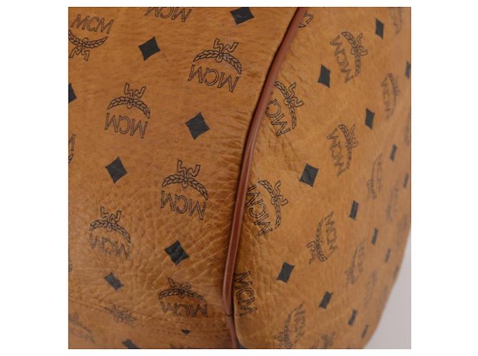 Borsa Boston MCM Logogram Vicetos PVC Leather 2way Brown Gold Auth ki6754 Marrone D'oro - vista 15