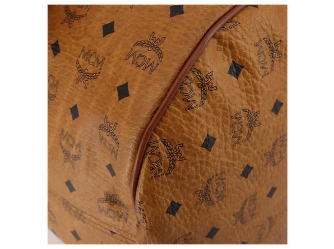 Borsa Boston MCM Logogram Vicetos PVC Leather 2way Brown Gold Auth ki6754 Marrone D'oro - vista 17