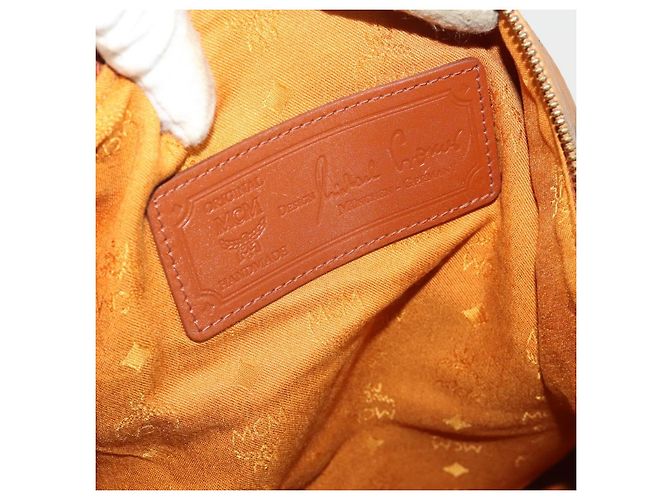 Borsa Boston MCM Logogram Vicetos PVC Leather 2way Brown Gold Auth ki6754 Marrone D'oro - vista 23
