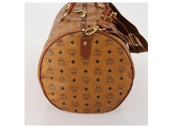 Borsa Boston MCM Logogram Vicetos PVC Leather 2way Brown Gold Auth ki6754 Marrone D'oro - vista 4