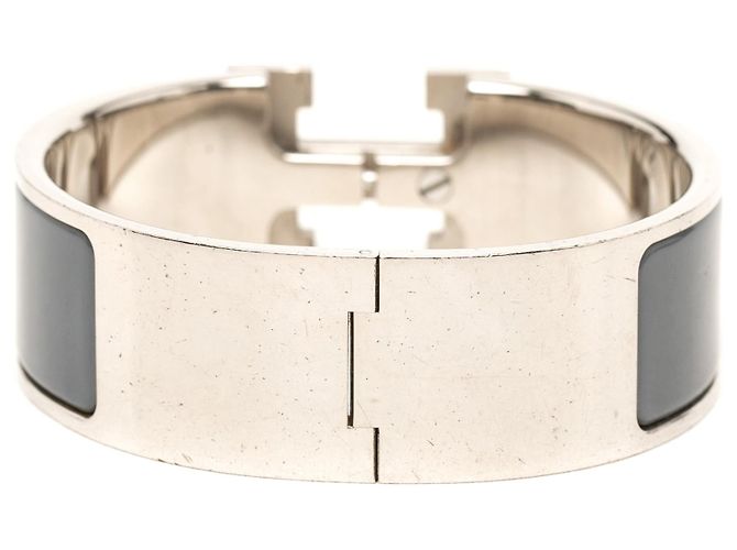 Hermès Clic Clac H Armband PM breit, Emaille Grau - Ansicht 3