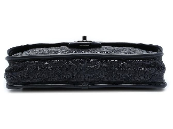 Borsa a tracolla Chanel Medium Quilted Caviar French Riviera Flap Blu - vista 3