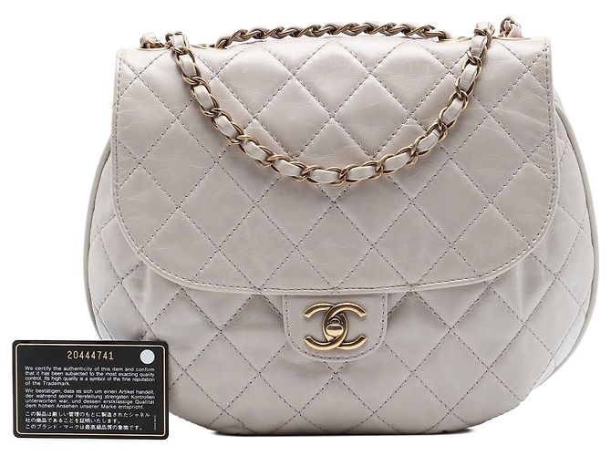 Borsa a tracolla Chanel Medium Quilted in vitello invecchiato grigio con chiusura Bubble CC - vista 7