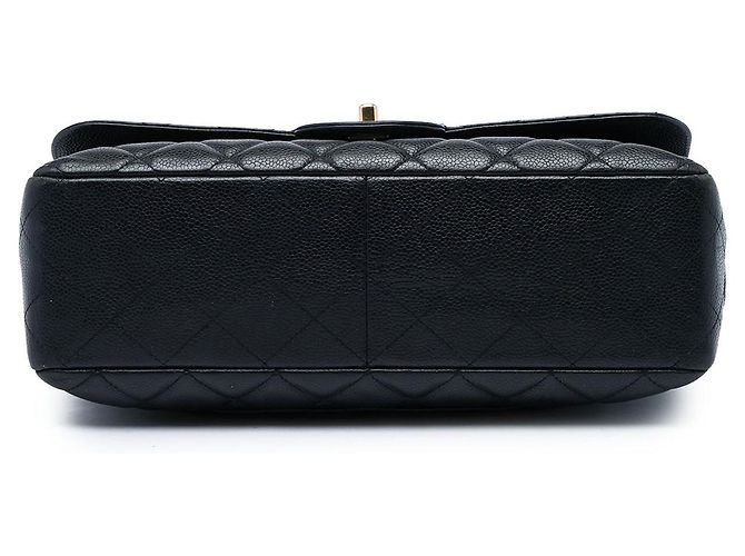 Borsa a tracolla Chanel Jumbo Classic Caviar Single Flap Nera Nero - vista 3