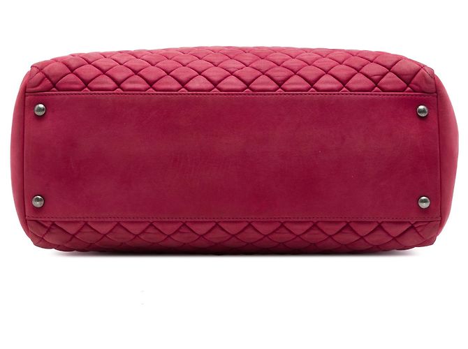 Borsa Tote New Bubble Large in vitello iridescente matelassé rossa Chanel Rosso - vista 3