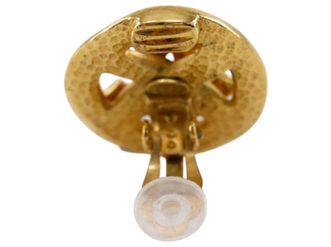 Orecchini a clip rotondi Chanel CC placcati oro D'oro - vista 10