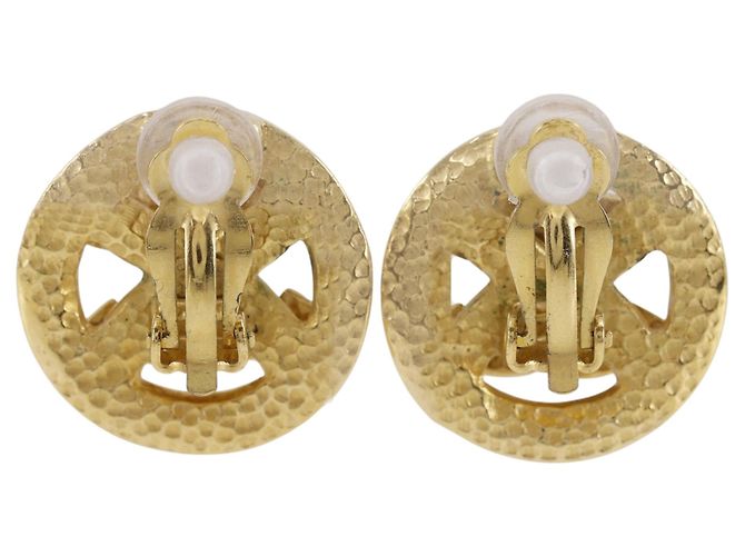 Orecchini a clip rotondi Chanel CC placcati oro D'oro - vista 2