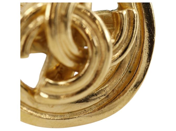 Orecchini a clip rotondi Chanel CC placcati oro D'oro - vista 4