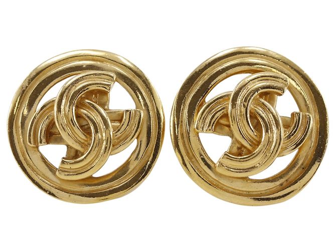 Orecchini a clip rotondi Chanel CC placcati oro D'oro - vista 6
