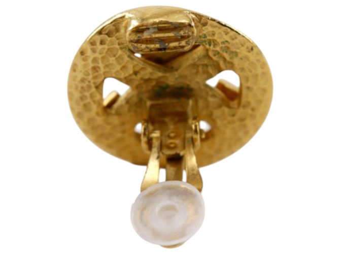 Orecchini a clip rotondi Chanel CC placcati oro D'oro - vista 8