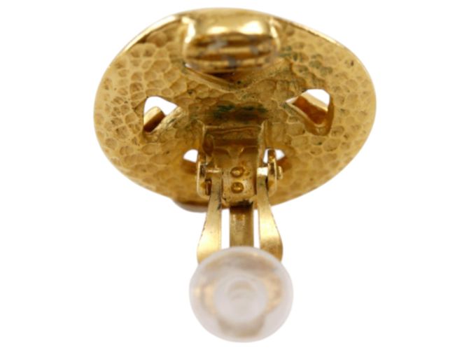 Orecchini a clip rotondi Chanel CC placcati oro D'oro - vista 9