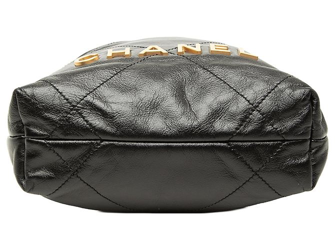 Borsa Chanel Mini Shiny Calfskin 22 Nera Nero - vista 3