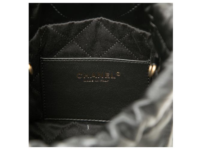 Borsa Chanel Mini Shiny Calfskin 22 Nera Nero - vista 5