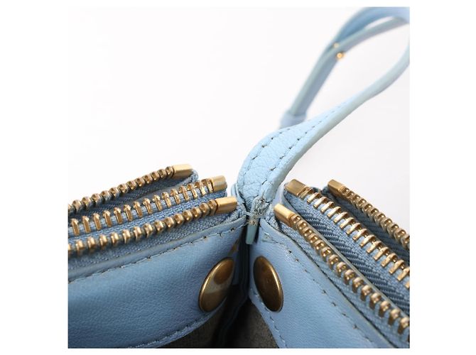 Céline Bolsa Tiracolo Trio Small em couro Celine em Azul Cinza - vista 12
