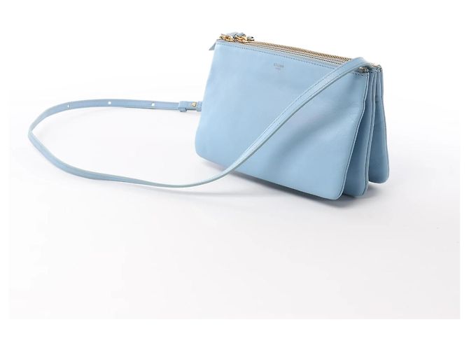 Céline Bolsa Tiracolo Trio Small em couro Celine em Azul Cinza - vista 2