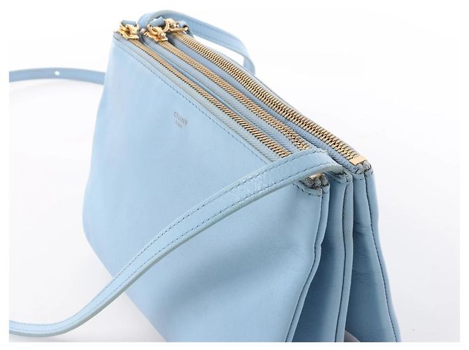 Céline Bolsa Tiracolo Trio Small em couro Celine em Azul Cinza - vista 3