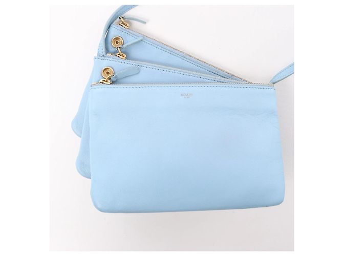 Céline Bolsa Tiracolo Trio Small em couro Celine em Azul Cinza - vista 9