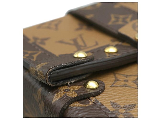 Borsa a tracolla Louis Vuitton Monogram Reverse Pochette Trunk Verticale Marrone - vista 11
