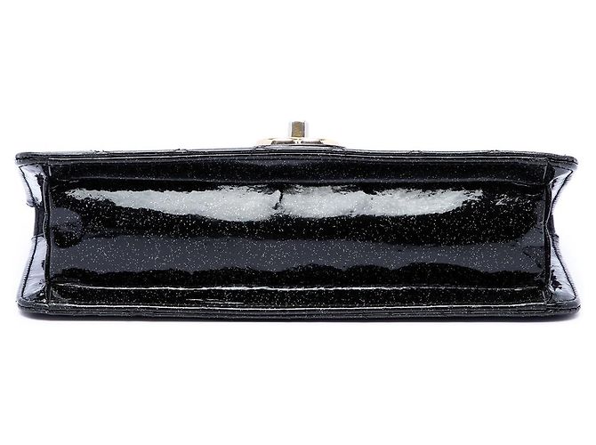 Borsa a tracolla Chanel Quilted Patent Glitter Evening Star East West Flap Nera Nero - vista 3