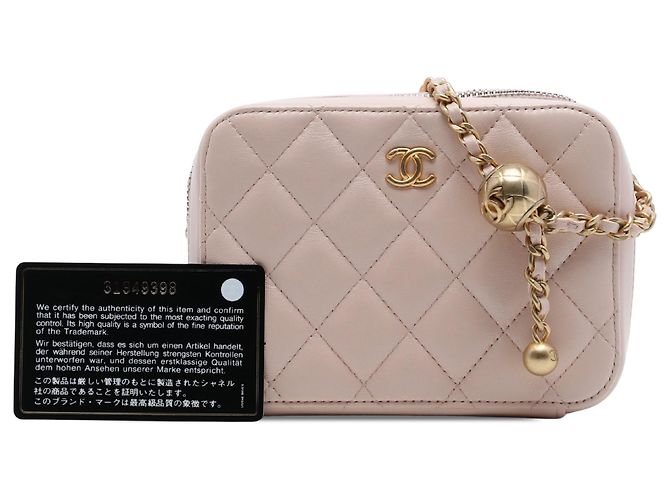 Borsa Camera Chanel CC Quilted Lambskin Pearl Crush Marrone - vista 7