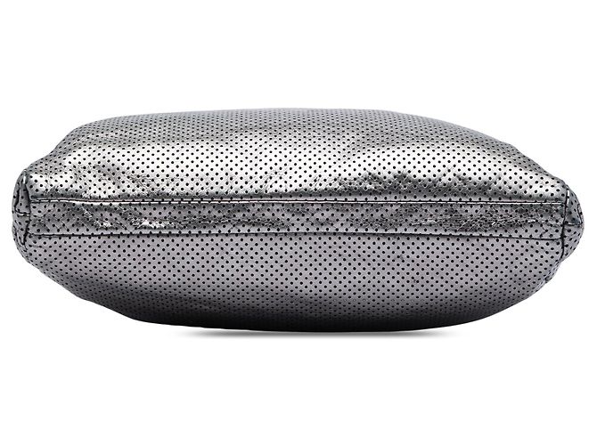 Tote Drill Chanel in vitello metallizzato craquelé e traforato Argento - vista 3