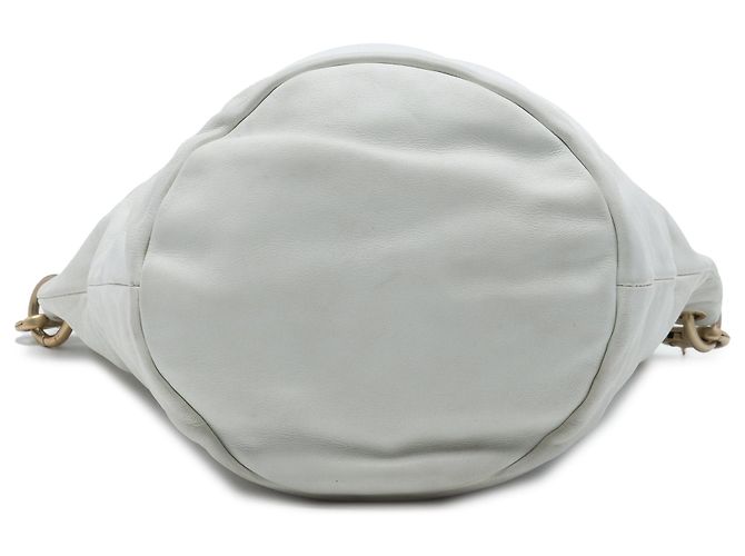 Borsa bucket Chanel CC in vitello bianca Bianco - vista 3
