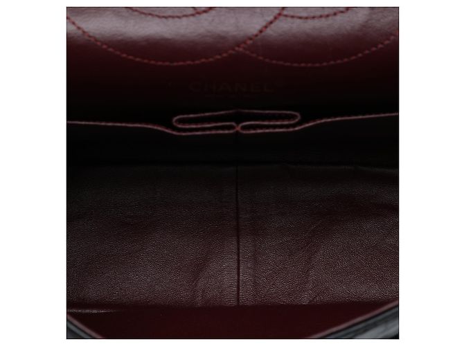 Borsa a tracolla Chanel Reissue 2.55 Double Flap 227 in pelle di vitello invecchiata matelassé nera Nero - vista 4