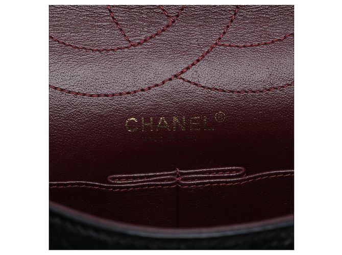 Borsa a tracolla Chanel Reissue 2.55 Double Flap 227 in pelle di vitello invecchiata matelassé nera Nero - vista 5