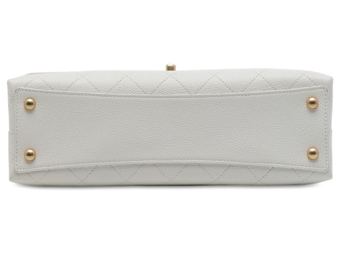 Borsa Satchel Chanel Medium Stitched Caviar Chic Affinity Bianca con Manico Superiore Bianco - vista 3