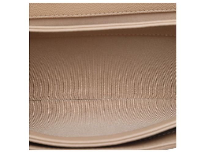 Borsa a tracolla Chanel Small CC Stitched Caviar and Suede Lady Coco Flap Beige - vista 4