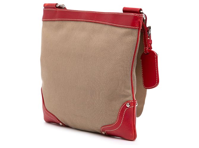 Borsa a tracolla Prada Canvas Canapa Logo rossa Rosso - vista 2