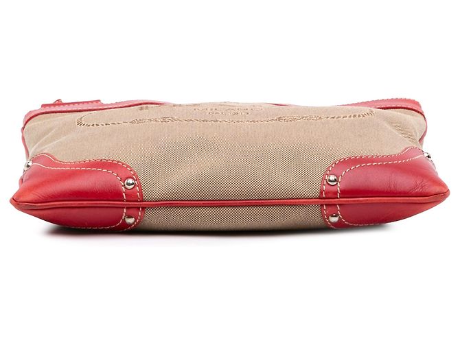 Borsa a tracolla Prada Canvas Canapa Logo rossa Rosso - vista 3