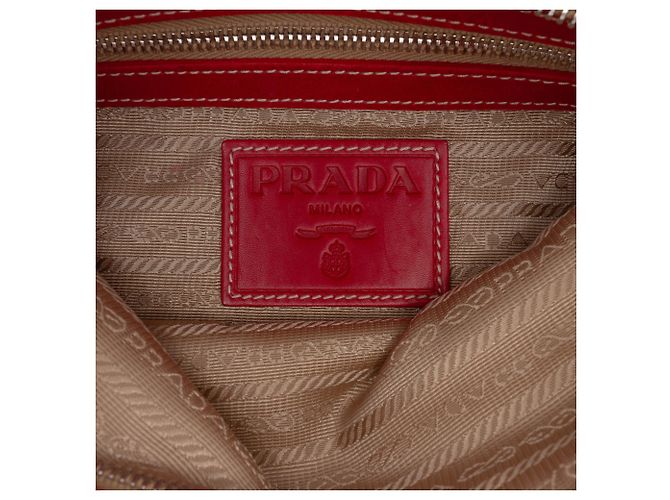 Borsa a tracolla Prada Canvas Canapa Logo rossa Rosso - vista 5
