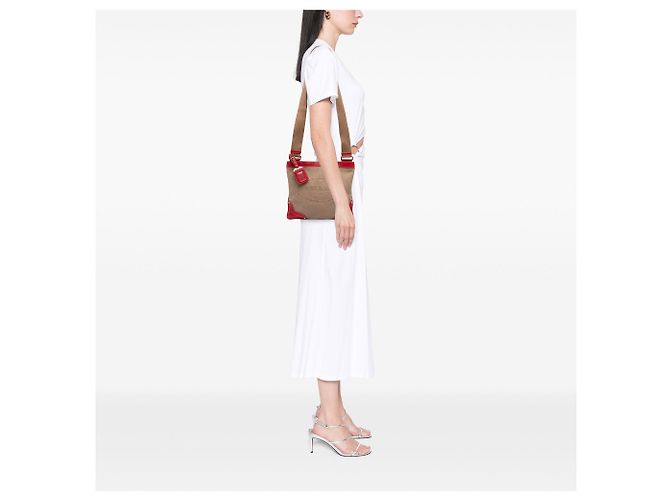 Borsa a tracolla Prada Canvas Canapa Logo rossa Rosso - vista 6