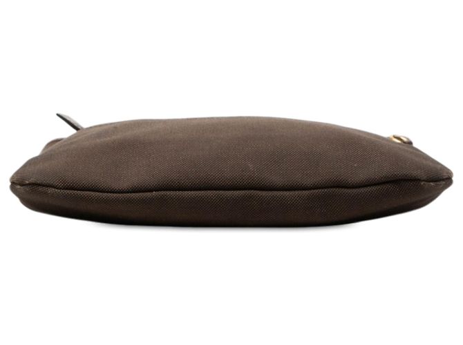 Borsa a tracolla Prada in tela Canapa logo marrone - vista 3