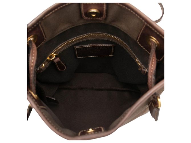 Borsa a tracolla Prada in tela Canapa logo marrone - vista 4