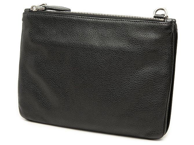Borsa a tracolla Prada Vitello Phenix con doppia zip nera Nero - vista 2