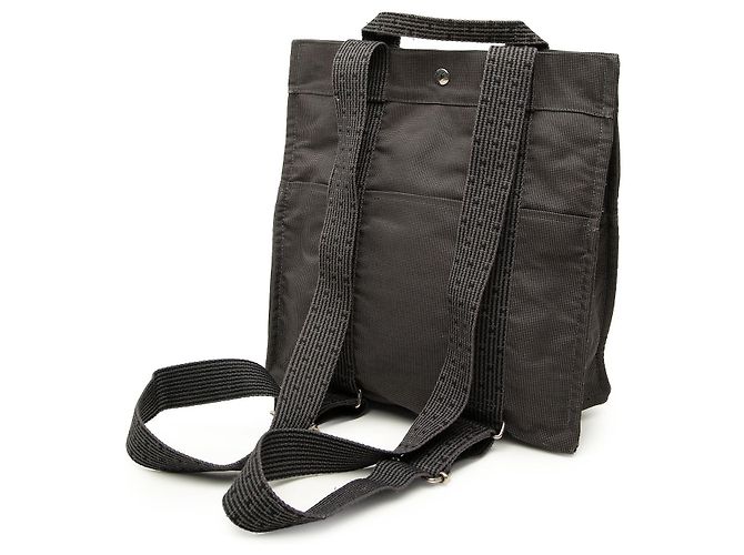 Hermès Herline Rucksack MM aus Canvas Grau - Ansicht 2