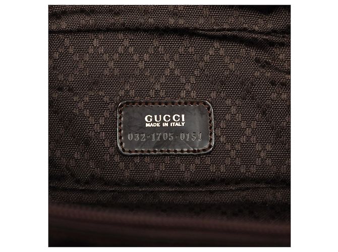 Bamboo Borsa Vanity Gucci in nylon marrone con bambù - vista 5