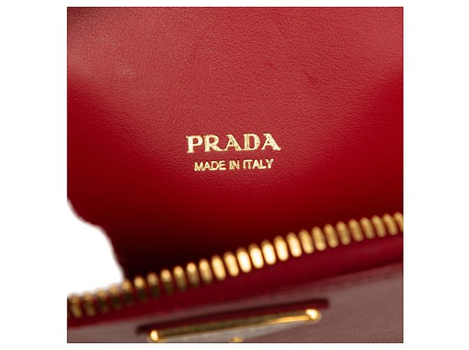 Borsa porta cellulare Prada Saffiano rossa con zip Rosso - vista 5