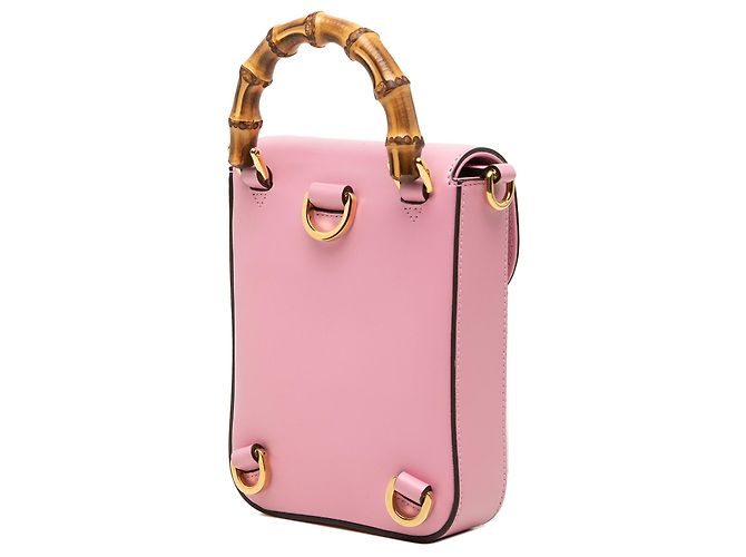 Borsa Mini Bamboo in pelle di vitello rosa Gucci - vista 2