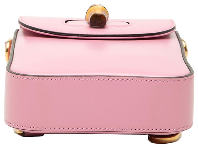 Borsa Mini Bamboo in pelle di vitello rosa Gucci - vista 3