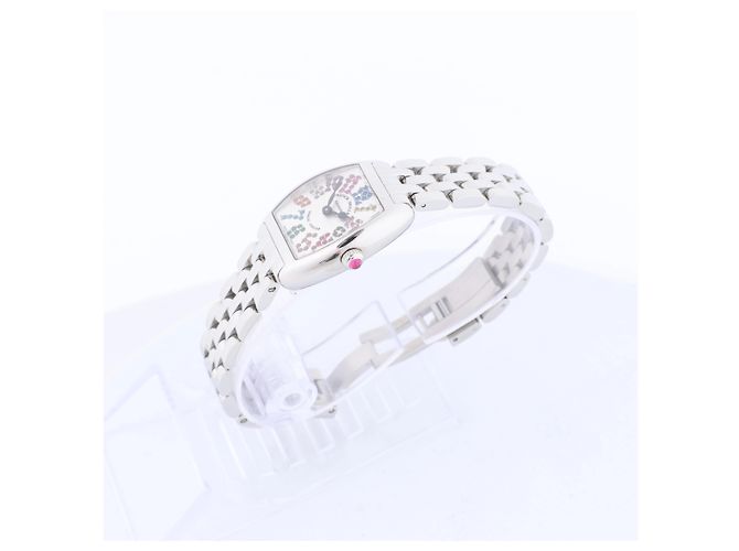 FRANCK MULLER Tonneau Curvex Armbanduhr, Ref. 2252QZMAGCOL mit silbernem Zifferblatt - Ansicht 2