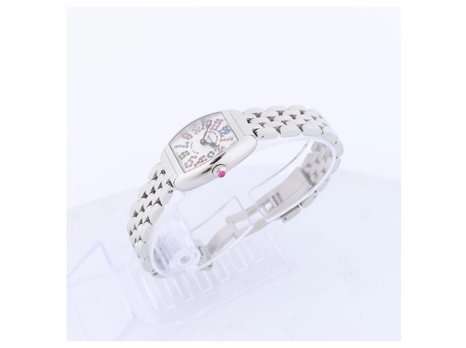 FRANCK MULLER Tonneau Curvex Armbanduhr, Ref. 2252QZMAGCOL mit silbernem Zifferblatt - Ansicht 3