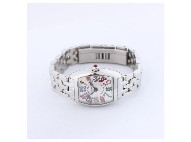 FRANCK MULLER Tonneau Curvex Armbanduhr, Ref. 2252QZMAGCOL mit silbernem Zifferblatt - Ansicht 4
