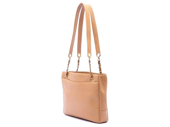 Borsa a tracolla Chanel CC Caviar Beige - vista 2