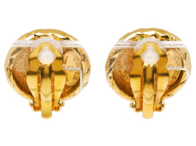 Orecchini a clip rotondi Chanel CC placcati in oro D'oro - vista 2
