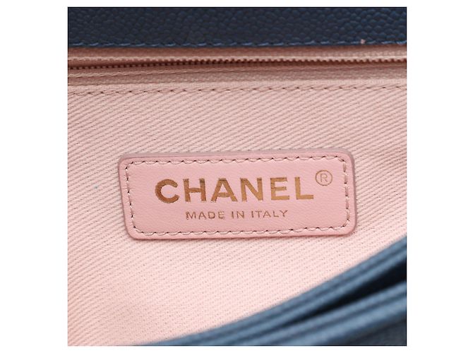 Borsa Chanel Small Caviar Paris Cuba Thread Around Flap Satchel Blu - vista 5