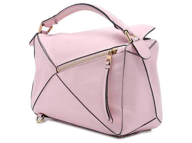 Borsa Puzzle Medium in pelle di vitello rosa LOEWE - vista 2